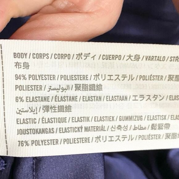 Abercrombie & Fitch Emerson Drop Waist Satin Mini Dress In Blue XL Tall NWT - Picture 10 of 10